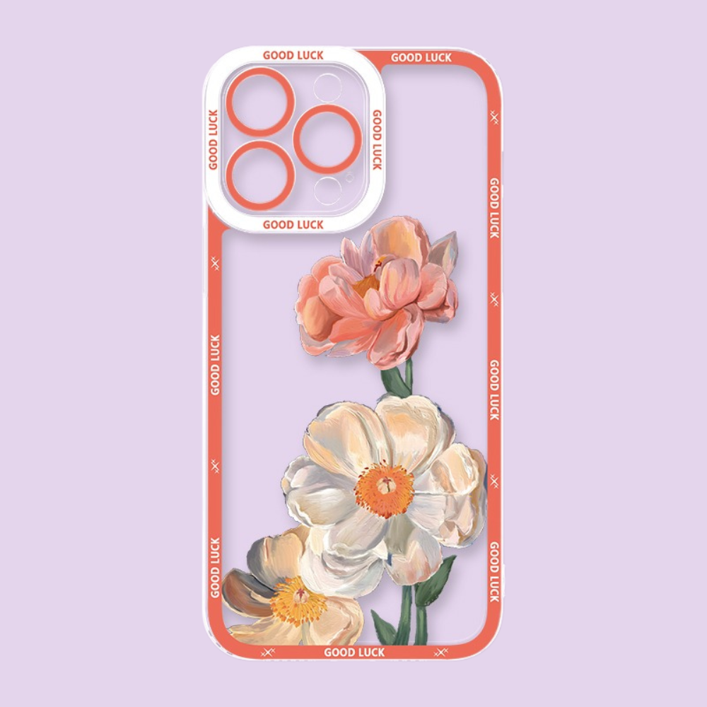 花海油畫天使眼透明防摔軟殼-ZUIHANG SHOP