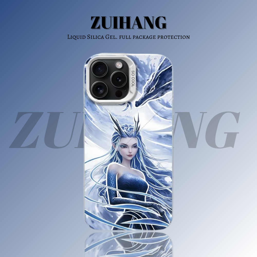 哪吒鬧海彩銀線條漸變防摔手機殼-ZUIHANG SHOP