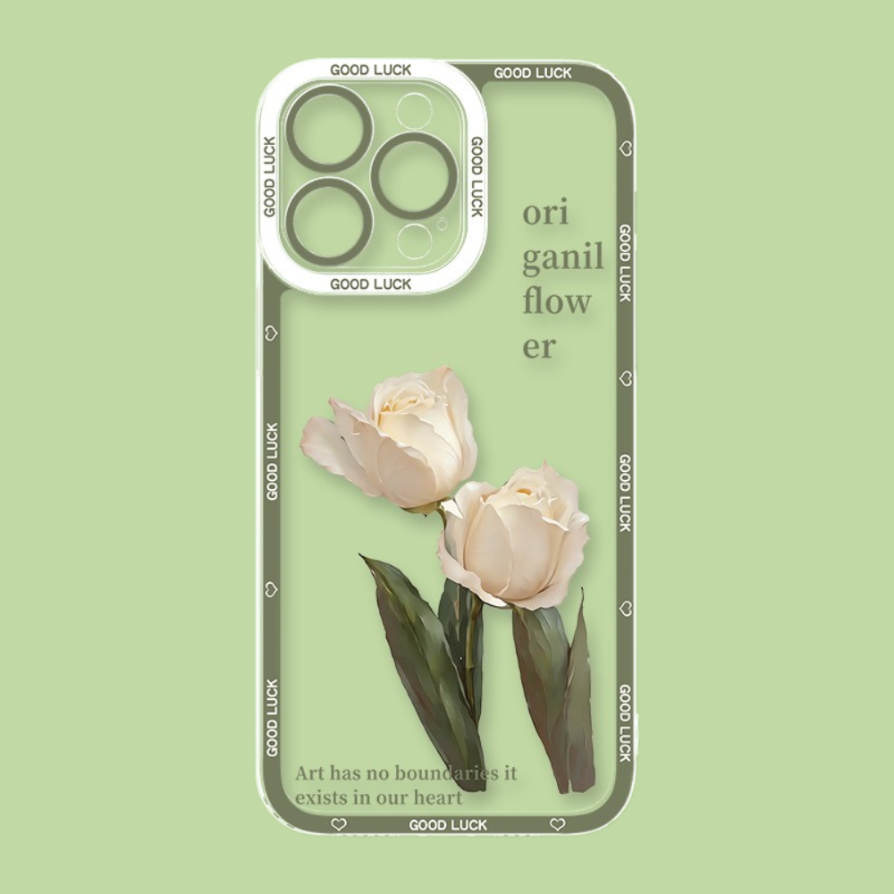 花海油畫天使眼透明防摔軟殼-ZUIHANG SHOP