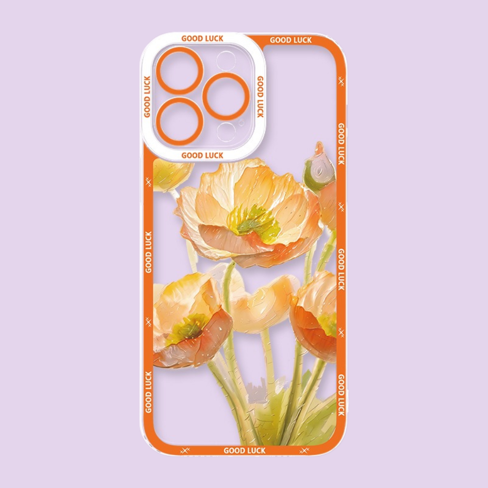 花海油畫天使眼透明防摔軟殼-ZUIHANG SHOP