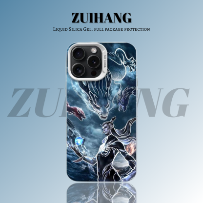 哪吒鬧海彩銀線條漸變防摔手機殼-ZUIHANG SHOP