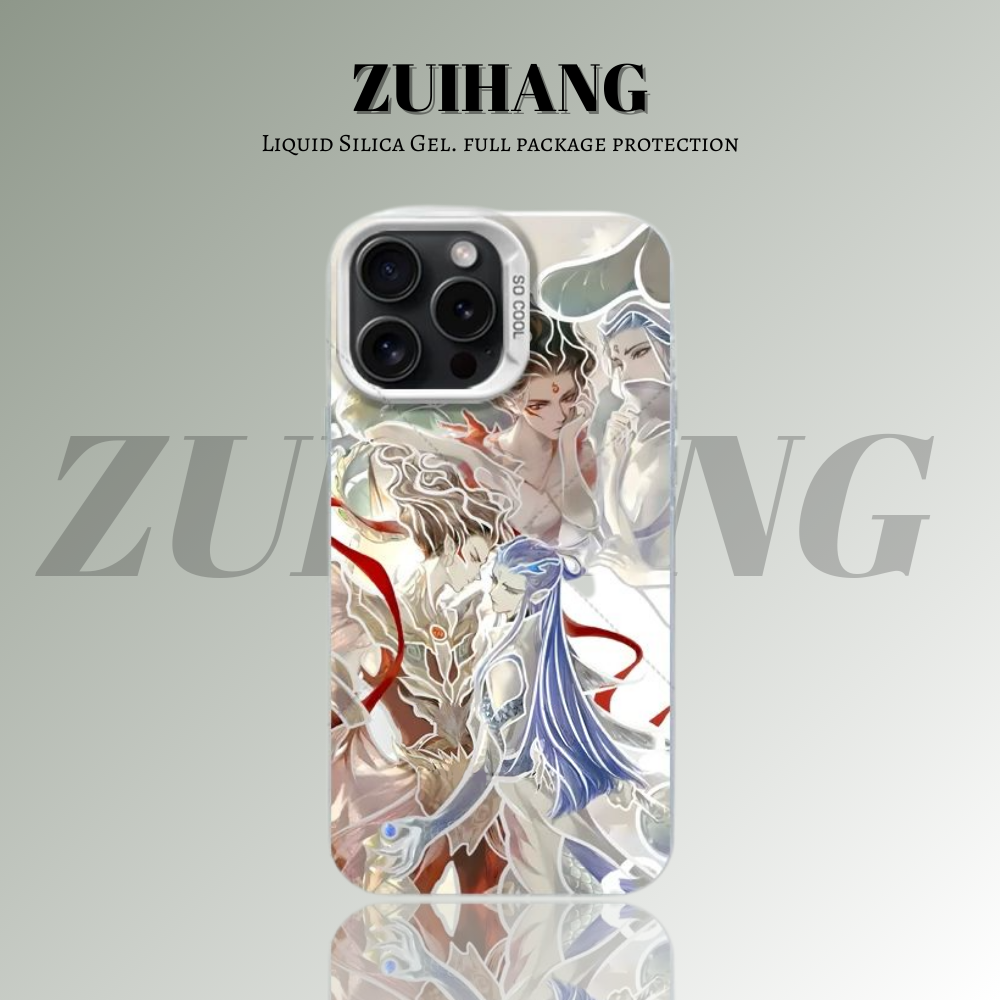 哪吒鬧海彩銀線條漸變防摔手機殼-ZUIHANG SHOP