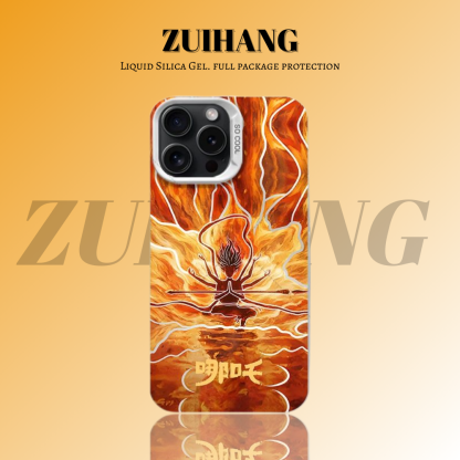 哪吒鬧海彩銀線條漸變防摔手機殼-ZUIHANG SHOP