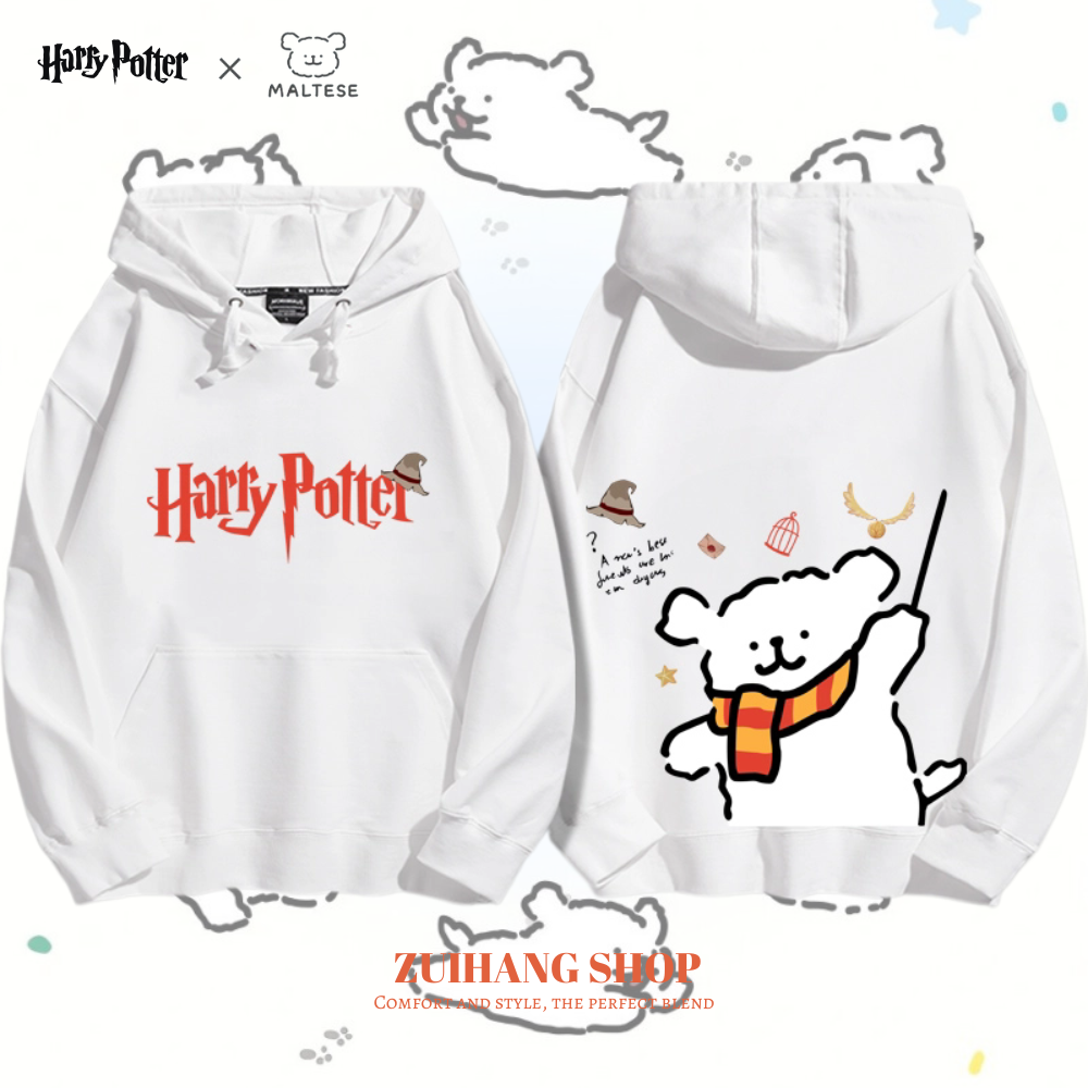 線條小狗 X 哈利波特聯名 親子情侶男女款連帽衛衣-ZUIHANG SHOP