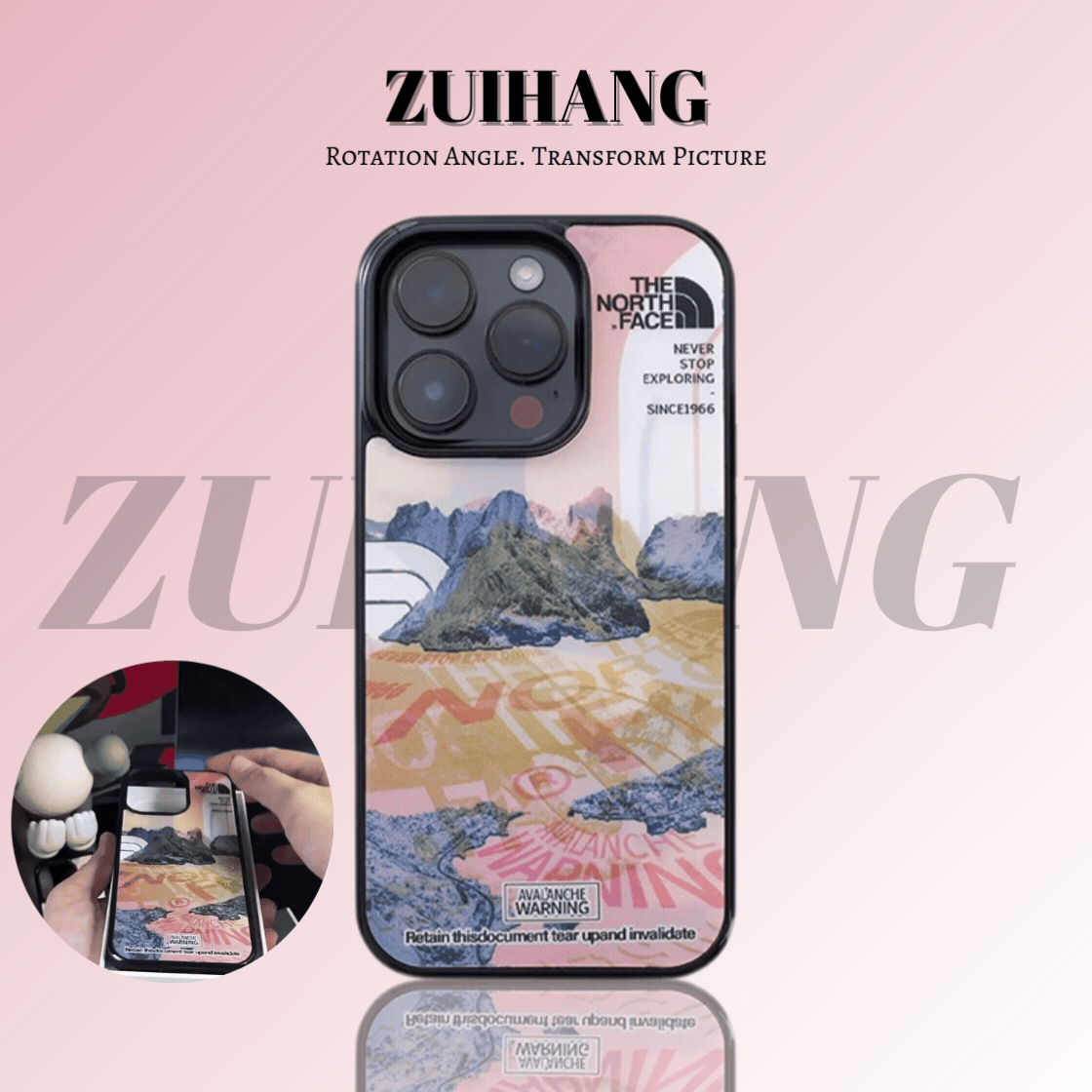 個性鐳射北面3D幻圖磁吸防摔手機殼
