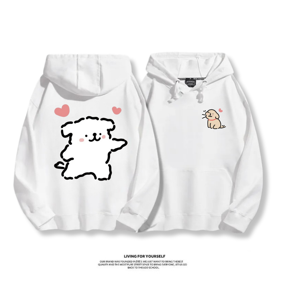 線條小狗 2025秋冬新款 親子情侶男女連帽衛衣