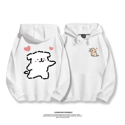 線條小狗 2025秋冬新款 親子情侶男女連帽衛衣