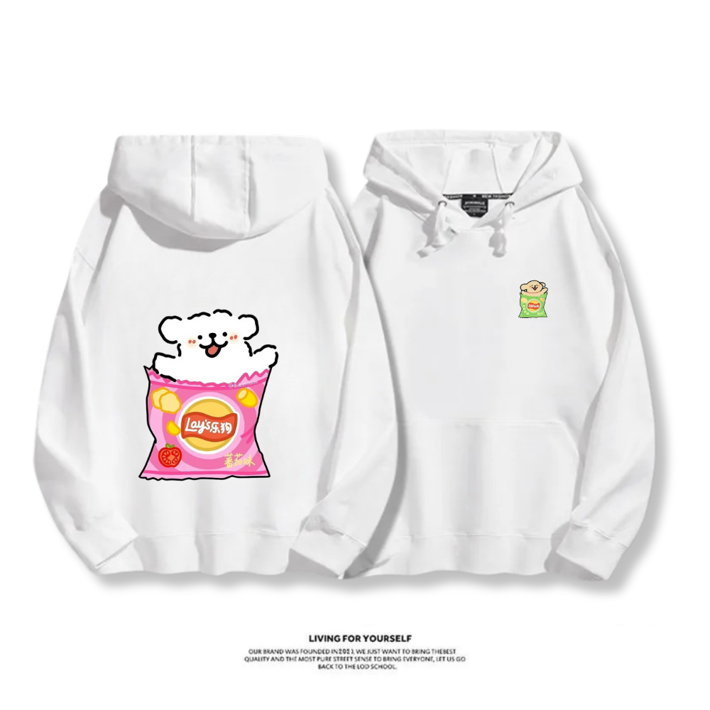 線條小狗 2025秋冬新款 親子情侶男女連帽衛衣