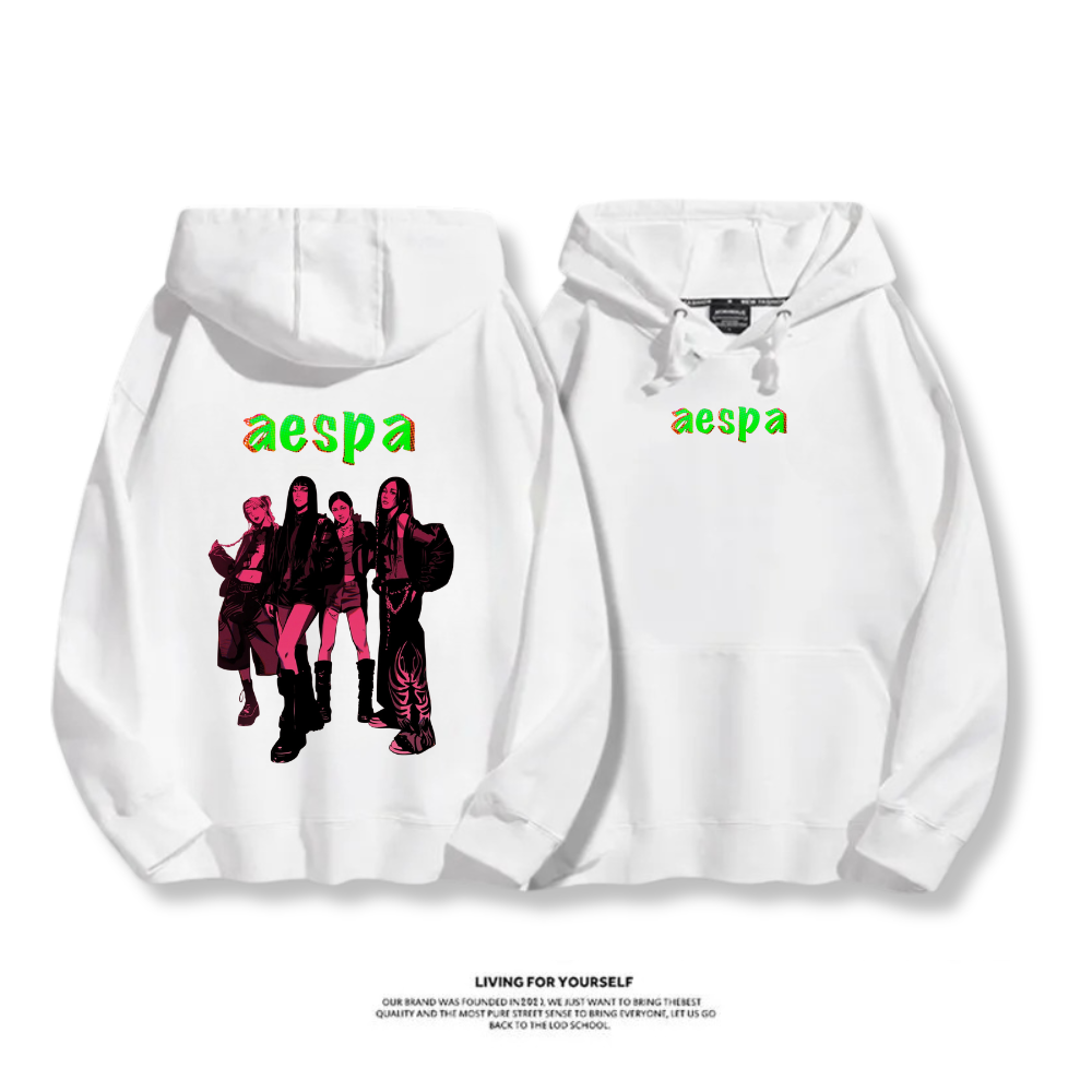 Aespa SYNK 2025秋冬新款 親子情侶男女連帽衛衣