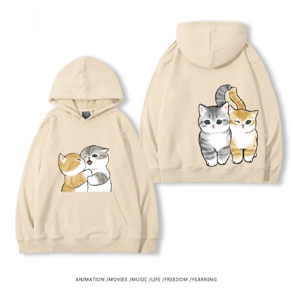 貓福珊迪猫咪可爱印花連帽衛衣