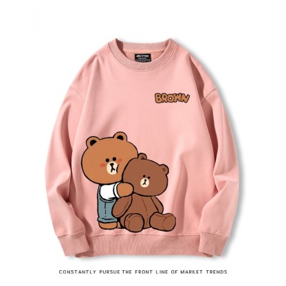布朗熊可妮兔 秋冬新款 親子情侶裝圓領長袖