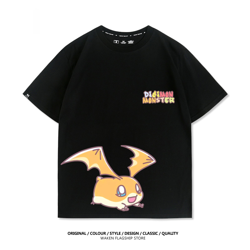 數碼寶貝 2025親子情侶男女同款 印花短袖T恤