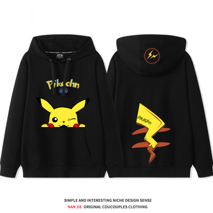 藤原浩閃電聯名皮卡丘 2025秋冬新款 親子情侶裝連帽衛衣