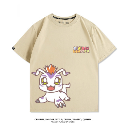 數碼寶貝 2025親子情侶男女同款 印花短袖T恤