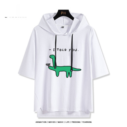 Joguman 綠色搞怪小恐龍 連帽短袖T恤-ZUIHANG SHOP