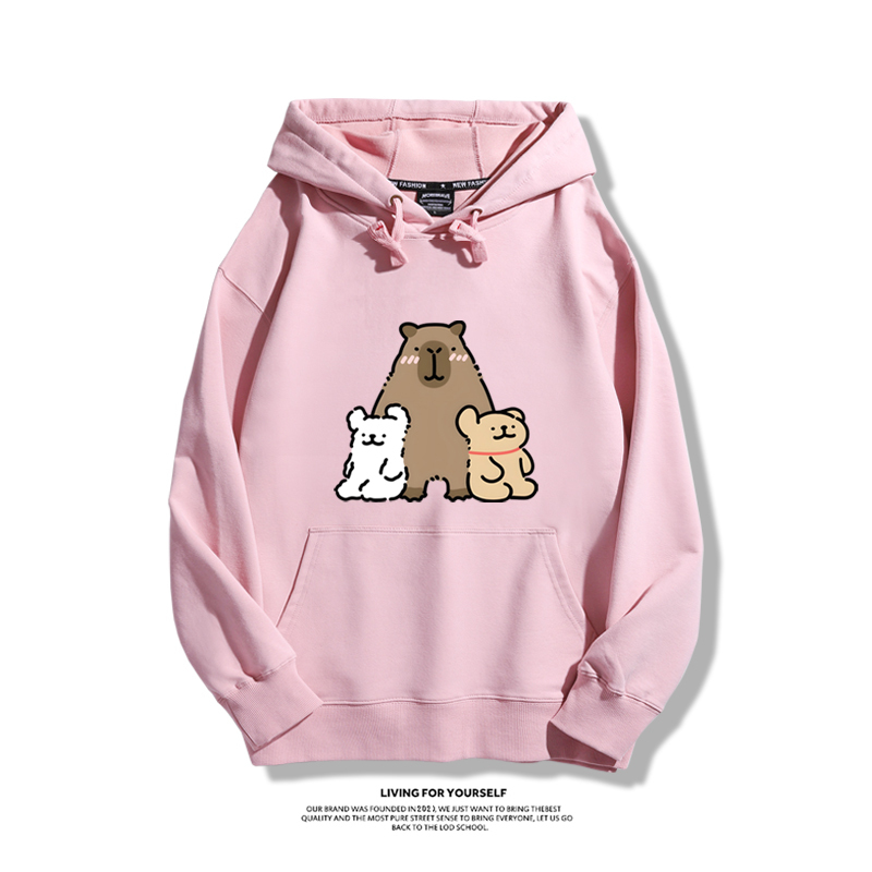 萌系卡皮巴拉x線條小狗新款 親子情侶男女款連帽衛衣-ZUIHANG SHOP