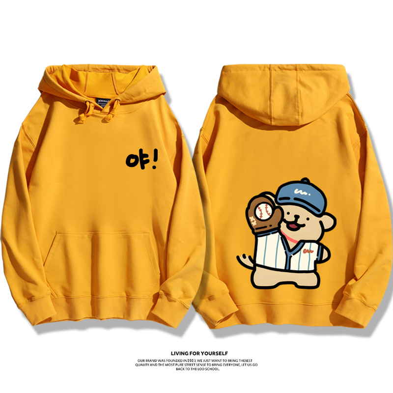 線條小狗新款 親子情侶男女款連帽衛衣-ZUIHANG SHOP