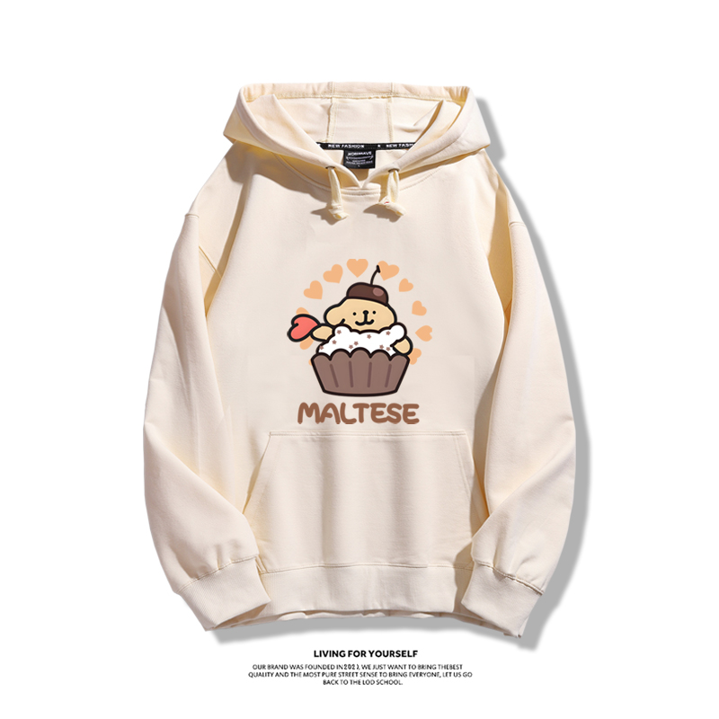 線條小狗新款 親子情侶男女款連帽衛衣-ZUIHANG SHOP