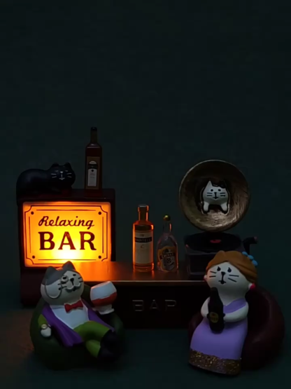 日式酒吧貓咪LED小夜燈｜車載裝飾｜辦公室/咖啡店氛圍燈｜創意擺件禮物