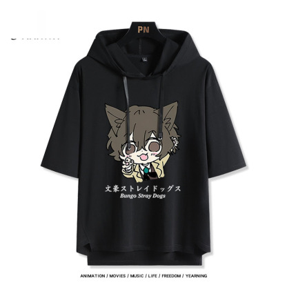 文豪野犬 太宰治 連帽短袖T恤-ZUIHANG SHOP