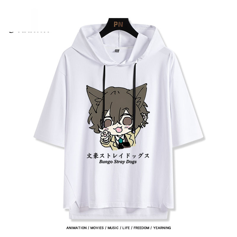 文豪野犬 太宰治 連帽短袖T恤-ZUIHANG SHOP