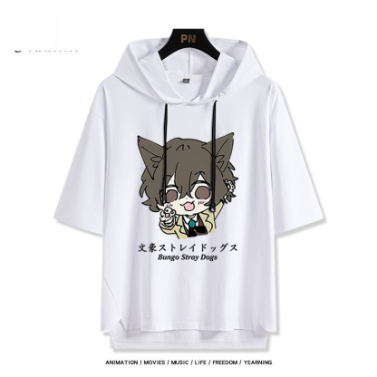 文豪野犬 太宰治 連帽短袖T恤-ZUIHANG SHOP