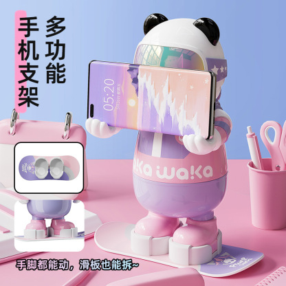 Waka熊貓保溫杯｜陶瓷內膽｜食品級安全｜高顏值潮玩卡通吸管杯｜適合男女及兒童-ZUIHANG SHOP