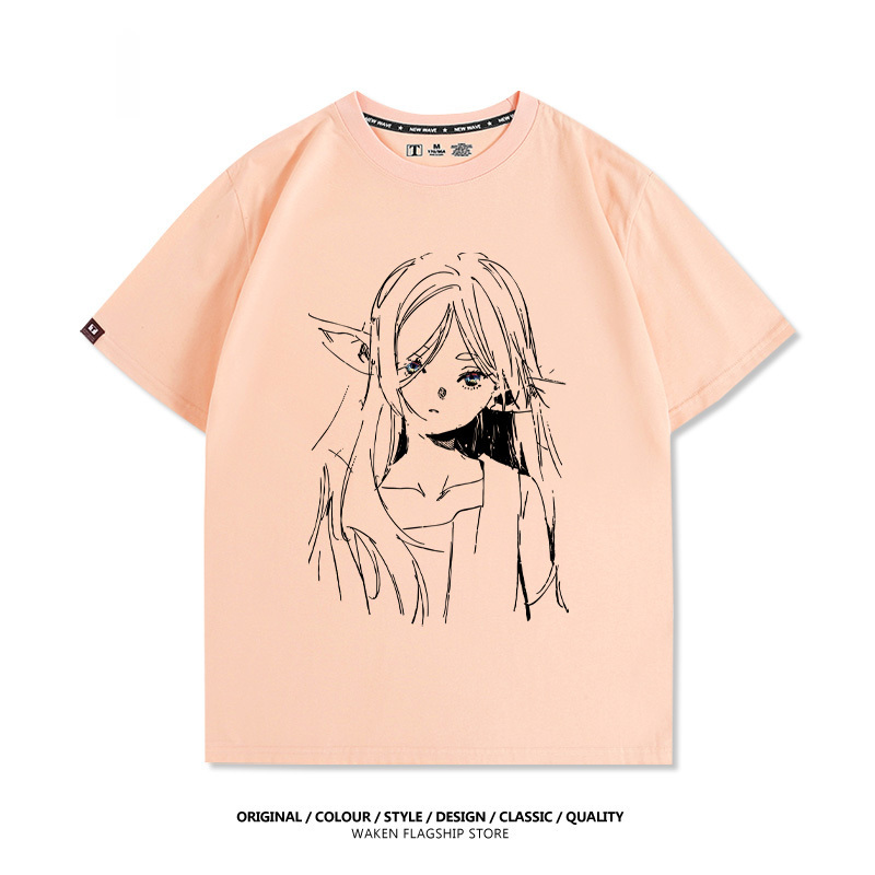 葬送的芙莉蓮 動漫線條 印花短袖T恤-ZUIHANG SHOP