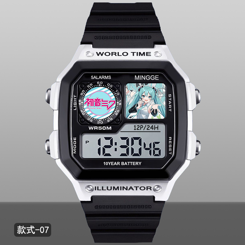 初音未來聯名多功能運動防水電子錶
