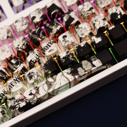 尼爾機械紀元2B白色女僕透光RGB108鍵標準配列衛星軸鍵帽-ZUIHANG SHOP