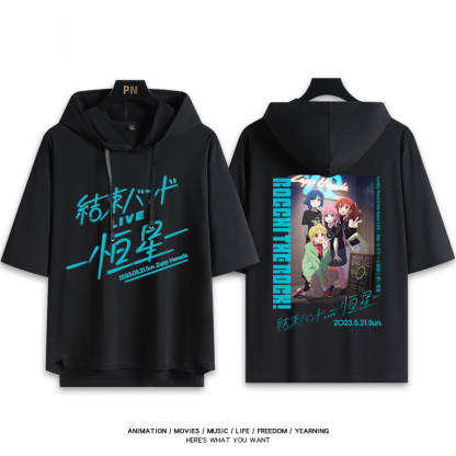 孤獨搖滾新款 親子情侶男女款連帽短袖T恤-ZUIHANG SHOP