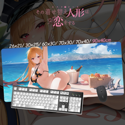 戀上換裝娃娃 超大鎖邊主題桌墊 布質滑鼠墊
