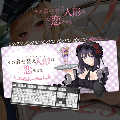戀上換裝娃娃 超大鎖邊主題桌墊 布質滑鼠墊