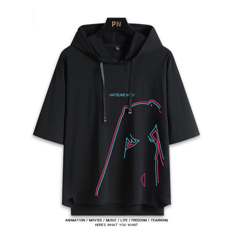 初音未來 連帽短袖T恤-ZUIHANG SHOP