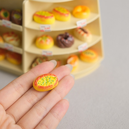 收銀臺轉角超市麵包店微縮模型玩具 | 現代收款臺貨架前臺過家家擺件-ZUIHANGSHOP