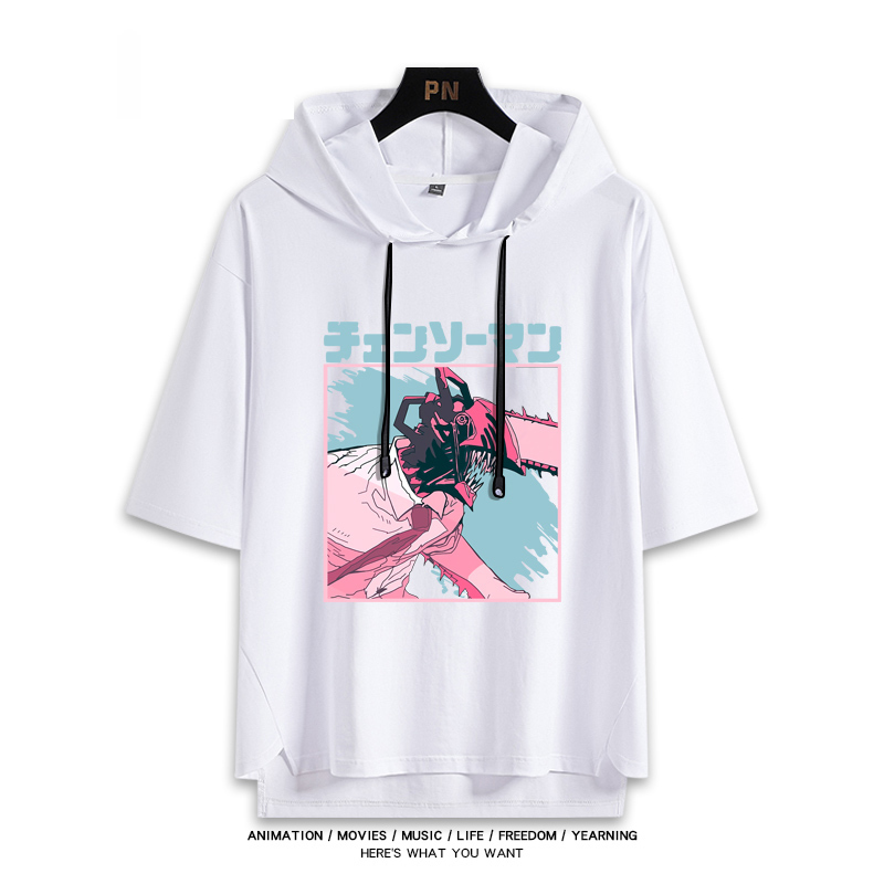 鏈鋸人新款 親子情侶男女連帽短袖T恤-ZUIHANG SHOP