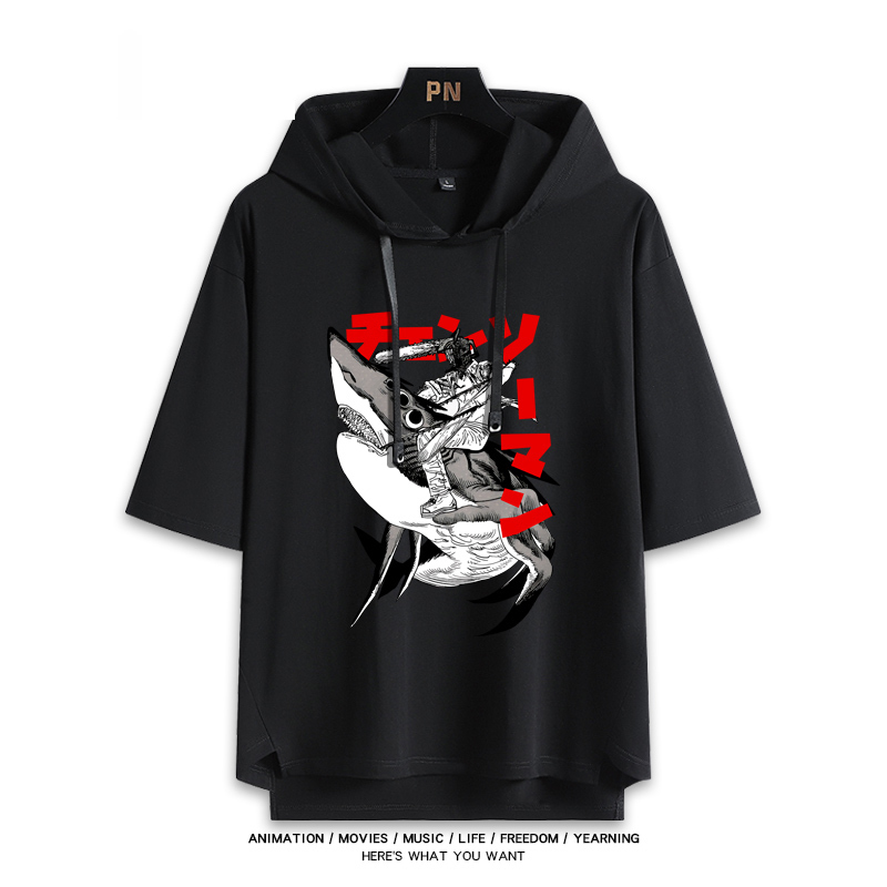 鏈鋸人新款 親子情侶男女連帽短袖T恤-ZUIHANG SHOP