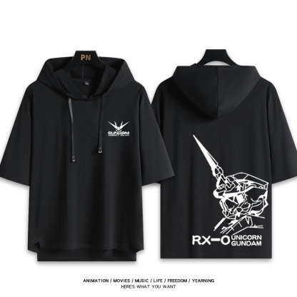 機動戰士鋼彈新款 親子情侶男女款連帽短袖T恤-ZUIHANG SHOP