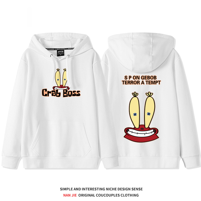 海綿寶寶聯名 2025秋冬新款 親子情侶裝連帽衛衣