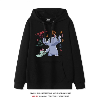 史迪仔 聯名衛衣2025秋冬新款 親子情侶裝連帽衛衣