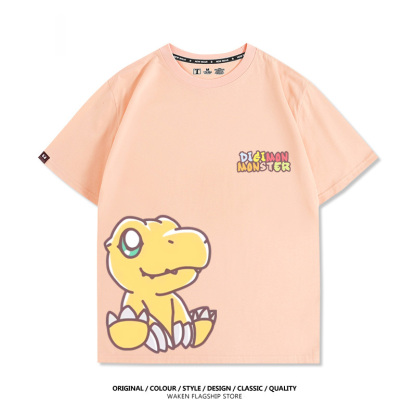 數碼寶貝 2025親子情侶男女同款 印花短袖T恤