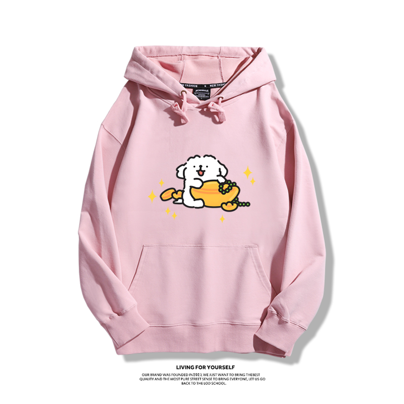 線條小狗新款 親子情侶男女款連帽衛衣-ZUIHANG SHOP