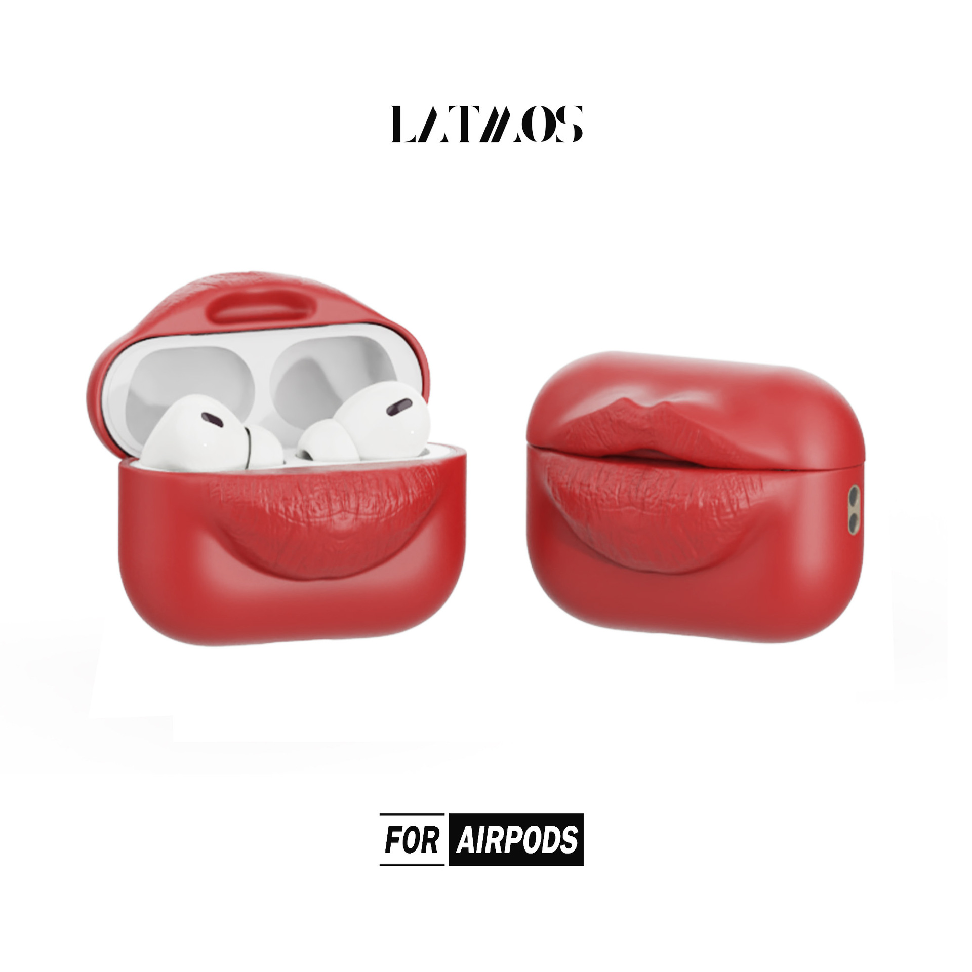 LATMOS 芭比嫩脣 Airpods 軟殼 蘋果耳機保護殼 嘴巴耳機殼 嘴脣-ZUIHANG SHOP