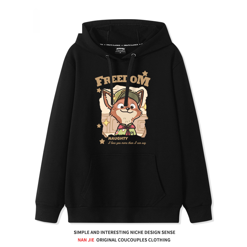 瘋狂動物城朱迪尼克 2025秋冬新款 親子情侶裝連帽衛衣