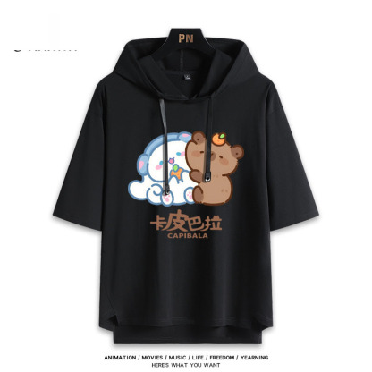 卡皮巴拉聯名三麗鷗  連帽短袖T恤-ZUIHANG SHOP