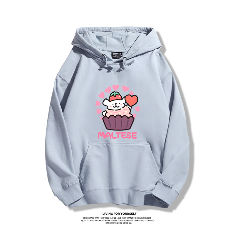 線條小狗新款 親子情侶男女款連帽衛衣-ZUIHANG SHOP