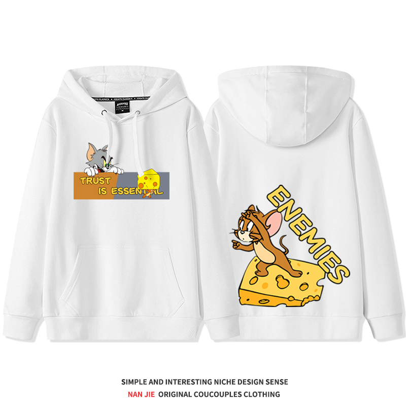 湯姆貓與傑利鼠 2025秋冬新款 親子情侶裝連帽衛衣
