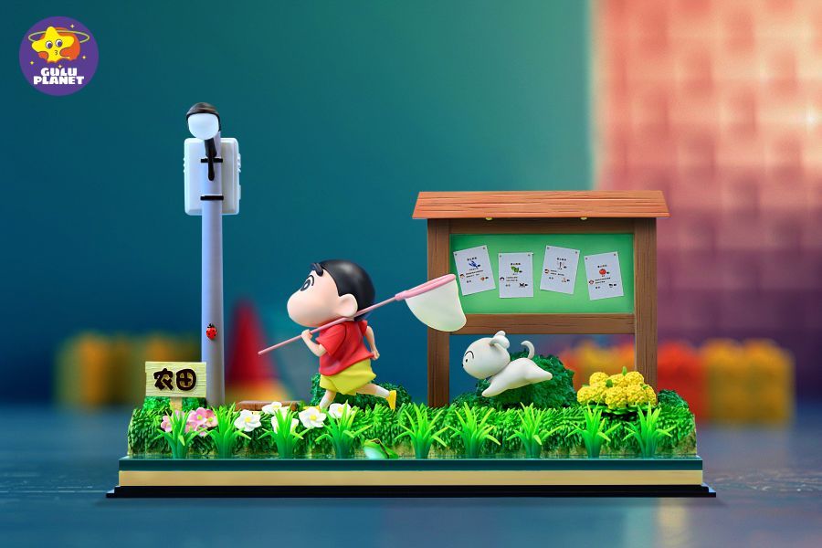 【預購】GuluPlanet 蠟筆小新之煤炭鎮的小白場景雕像
