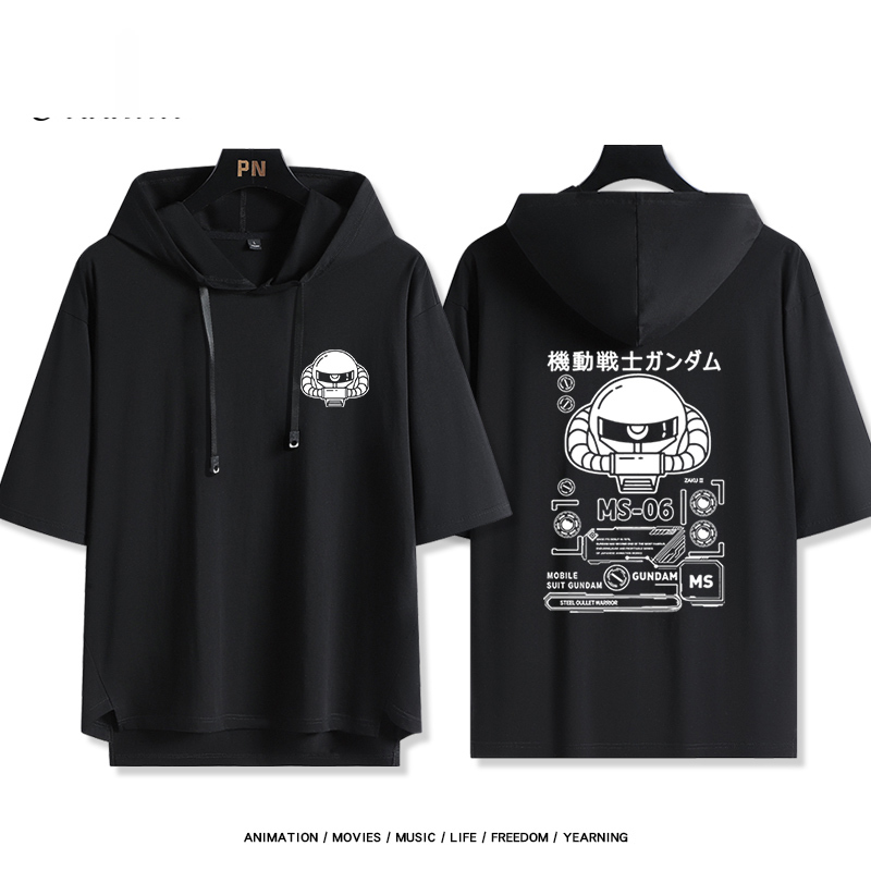 機動戰士鋼彈新款 親子情侶男女款連帽短袖T恤-ZUIHANG SHOP