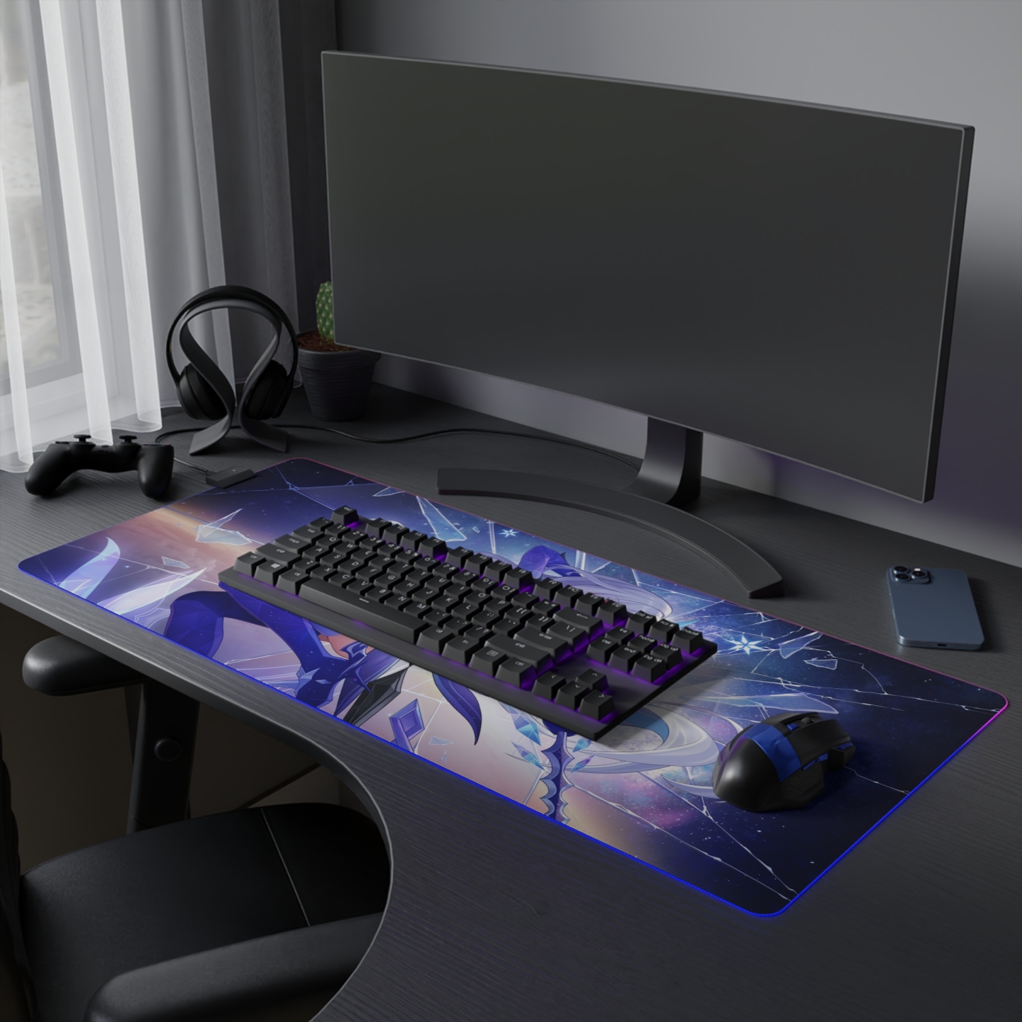 原神 絲柯克 主題桌墊 LED遊戲滑鼠墊-ZUIHANG SHOP